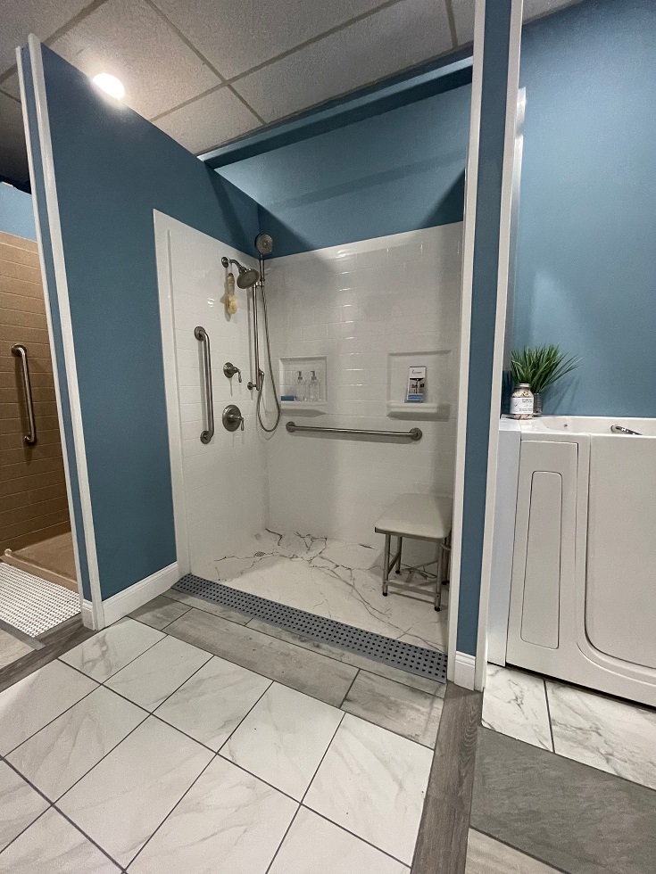Idea 2 low profile pan credit On the Mend Medical | Innovate Building Solutions #LowProfileShowerPan #ShowerPan #ShowerBase
