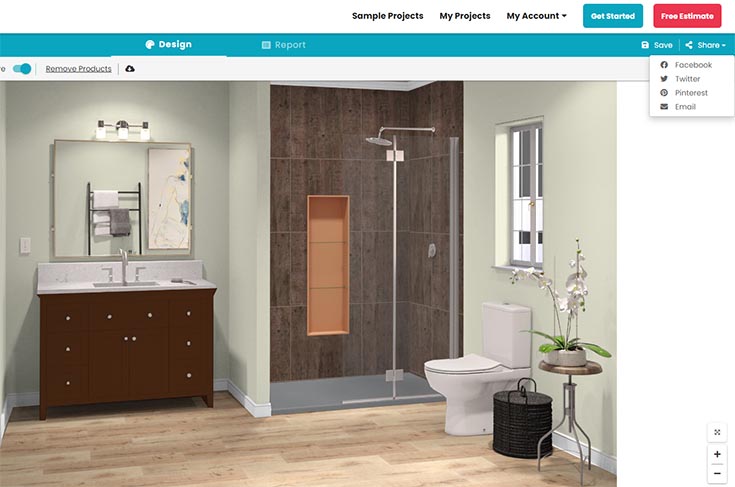 Advantage 2 sharing shower scenes in a bathroom design visualizer | DIY Projects | Bathroom Remodeling on a budget | Shower designs