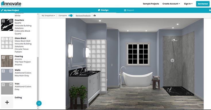Idea 6 Innovate Building Solutions bathroom shower visualizer tool | Bathroom Visualizer | Bathroom Design | Home Remodel DIY