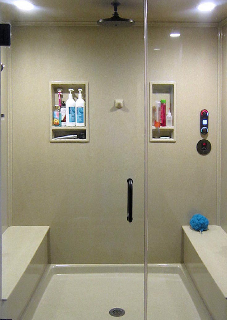 custom cultured granite shower wall panels are heavy | Shower Stone Wall Panel Designs