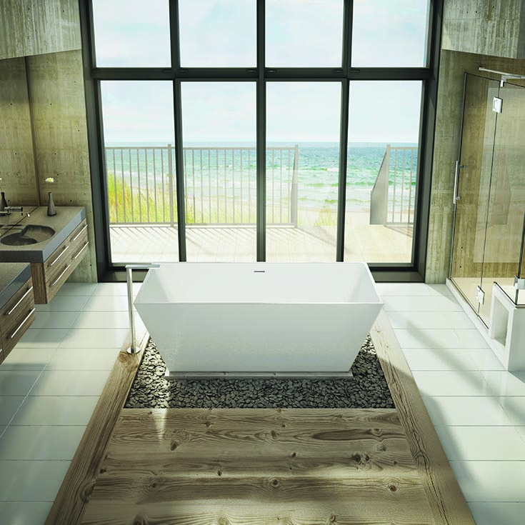 Hot 1 5 piece contemporary bathroom with a freestanding acrylic bathtub | Innovate Building solutions | Freestanding Tub | bathroom Design Ideas