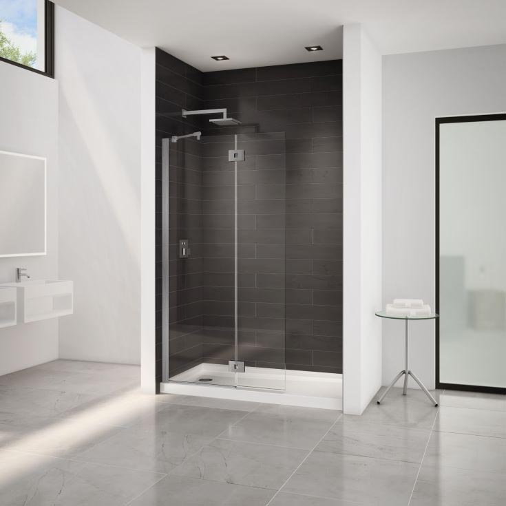 Solution 11 shower screen in brushed nickel | Innovate Building solutions | Glass shower doors | Walk in shower door