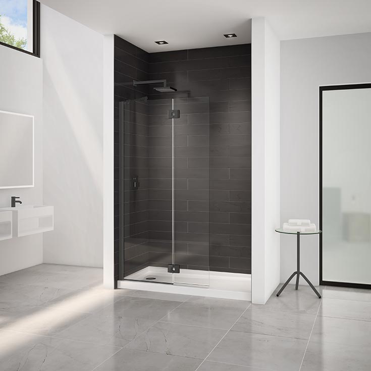 Feature 1 matte black shower screen | Innovate Building Solutions | Shower Design Ideas | Bathroom Remodeling tips | Glass Shower Enclosure