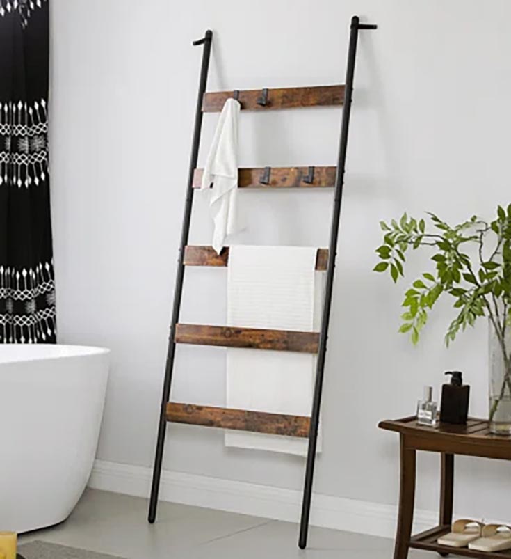 Feature 7 idea 3 ladder storage rack - credit wayfair.com | Innovate Building Solutions | Cleveland Remodeling | Bathroom Design Ideas 