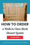 How to order a walk in glass block shower system