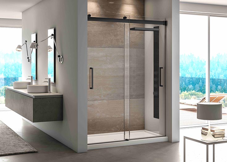 Problem 2 no track at bottom of sliding matte black shower door | Innovate Building Solutions | Glass Door | Glass Shower Door Design