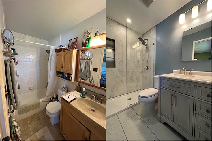 Reflections Remodeling LLC - Before & After stand up shower