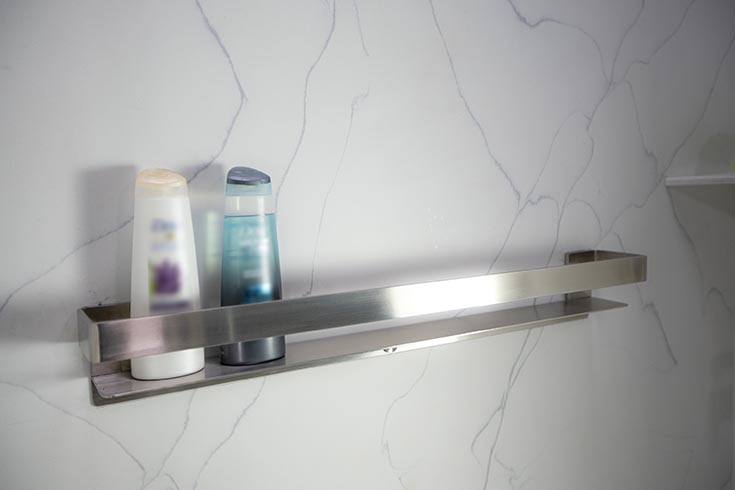 Grab shelf made of stainless steel | Innovate Building Solutions | Grab Bar | Shower Shelf Ideas | Bathroom Remodeling Accessories