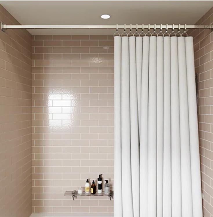 Idea 15 tension rod in a shower credit wayfair.com | Innovate Building Solutions | Curtains | Shower Curtains | bathroom remodeling ideas
