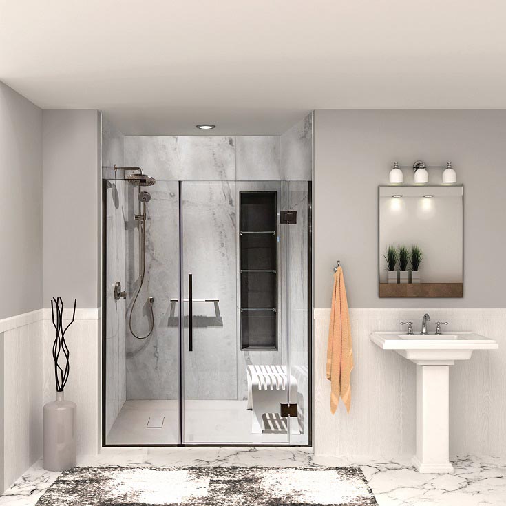 Idea 6 - oversized recessed niche age in place bathroom | age in place home care | age in place bathroom accessories | oversized niche for more bathroom storage