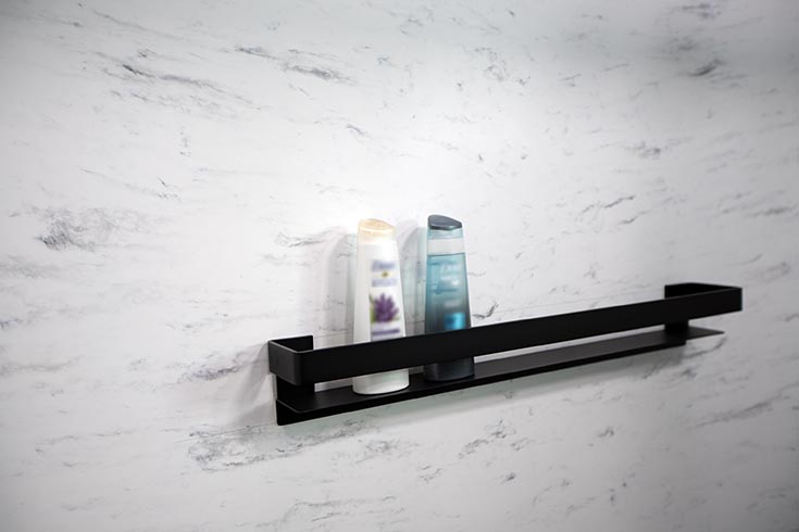Product 6 - matte black grab shelf | Innovate Building Solutions | Cleveland Bathroom shower accessories | age in place bathroom | Home upgrades for aging in place