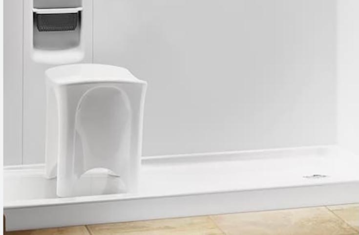 shower seat by Kohler | Innovate building solutions | bathroom remodel | Shower Design ideas | Cleveland Bathroom Remodel