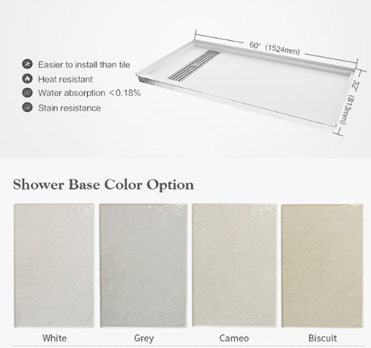 Trend 5 SMC shower pans from China credit www.cozymodular.com | Innovate Building Solutions | Cleveland Bathroom Remodel | Trends in the Bathroom Industry | Shower Base ideas and Trends