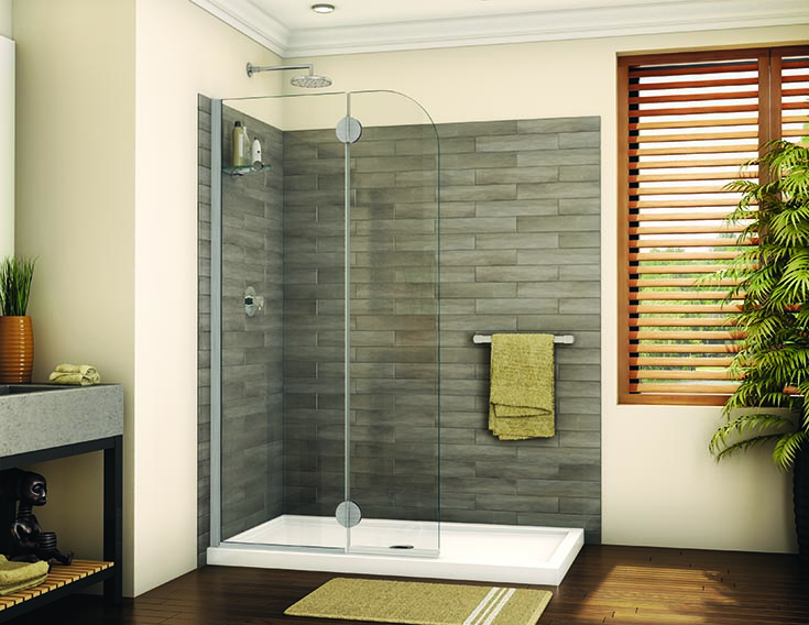 Idea 3 pro brushed nickel shower screen | Innovate Building Solutions | Shower Screen | Glass Shower Door | Bathroom Cleveland Design ideas