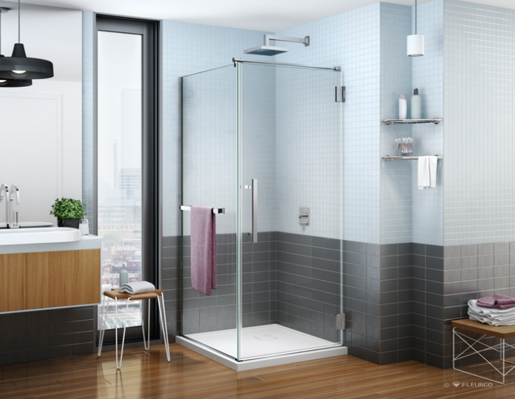 Pro 5 corner glass shower door contemporary bathroom | Innovate building solutions | Cleveland Home Improvement | Home Design Ideas | Bathroom Glass Door