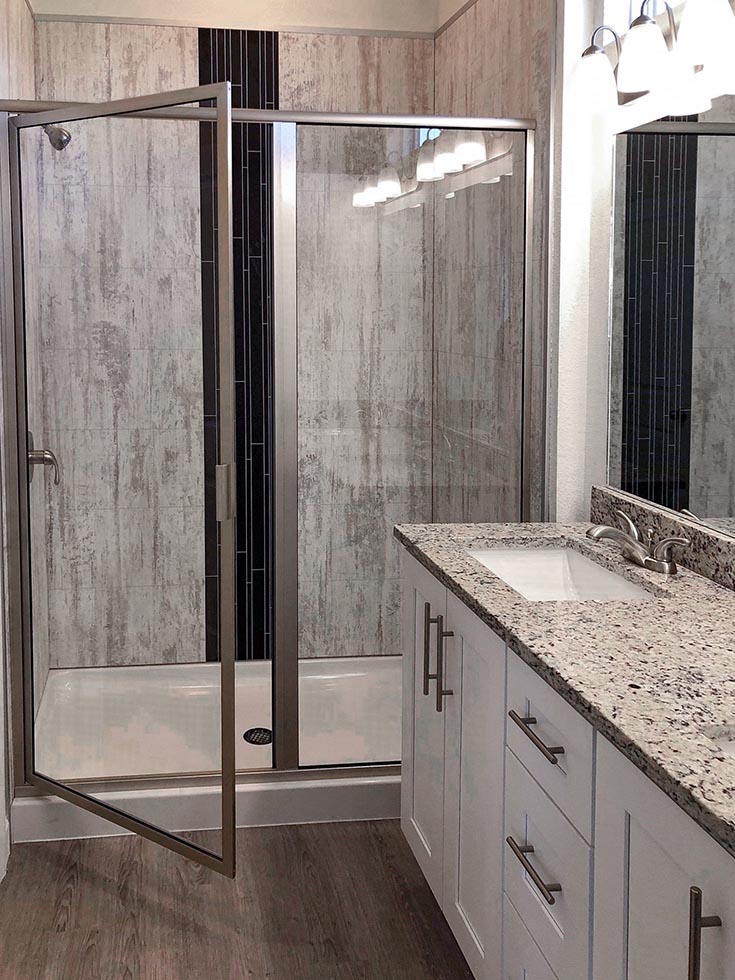 Step 3 question 1 fibo wall panels accent trim tub to shower conversion | Innovate building Solutions | Bathroom Remodeling Ideas | Home Improvement Ideas | Shower Conversion | Wall panel DIY 