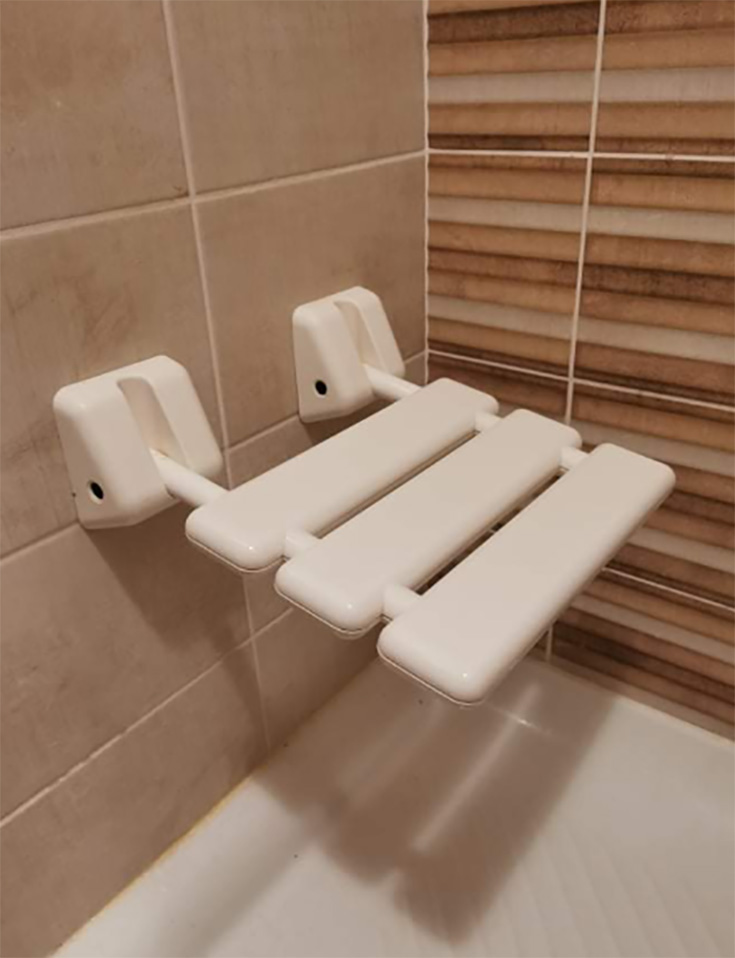 Part 1 disadvantage 4 ugly geriatric fold down shower seat, Innovate Building Solutions, Fold out shower seats, Shower Renovation Ideas, DIY Bathroom Accessories, Plastic shower seats