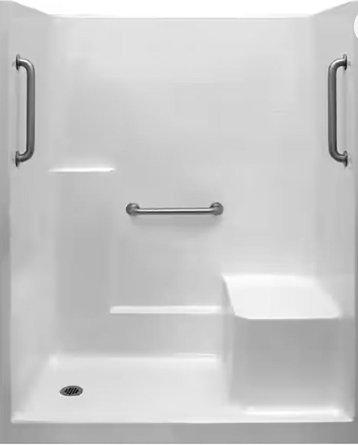 Secret 6 fiberglass shower base and bench seat | Innovate building solutions , acrylic bathroom shower pan, shower base designs, home improvement tips, cleveland ohio bathroom remodel