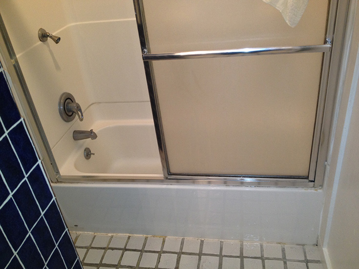 Reason 6 remodeling - old fiberglass one piece surround with bypass tub door - Innovate Building Solutions, Needed Bathroom Remodel, Old Shower Made New, Modern Shower Renovations, Bathroom Shower Improvements