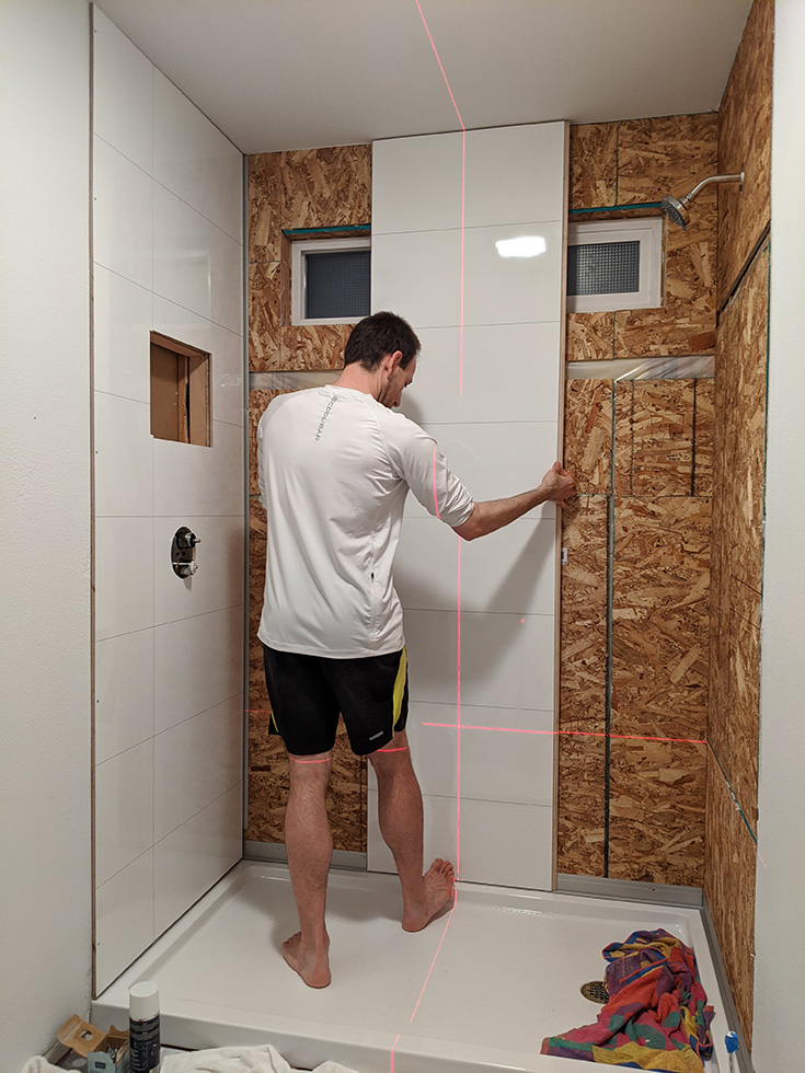 Tip 4 DIY click together 2 foot by 8 foot shower panels - Innovate Building Solutions, Cleveland Ohio Bathroom Finishes, DIY Bathroom Remodeling, Finished Bathroom Projects, Installing Shower Wall Panels