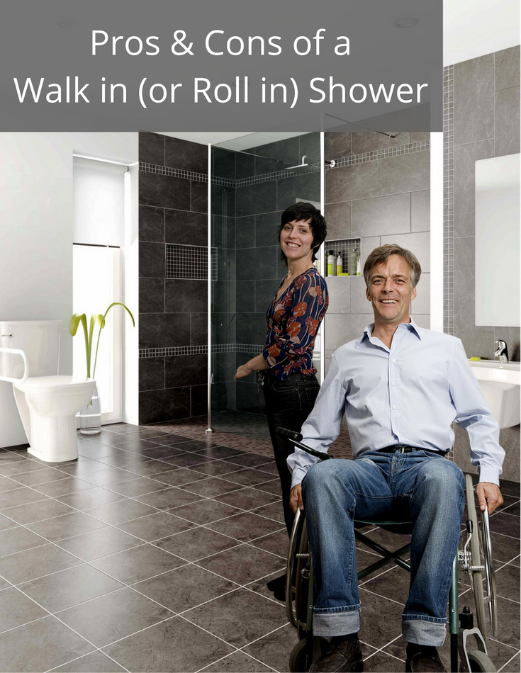 Tip 7 Pros cons of a walk in or roll in show - Innovate Building Solutions, Choosing Shower Doors, Glass Shower Door Options, Shower Accessibility Tips, Walk-in Shower Designs