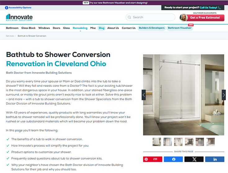 Question 4 tub to shower conversion in Cleveland Innovate Building Solutions - Innovate Building Solutions, Cleveland Ohio Shower Designs, Shower Kit Needs, Tub To Shower Conversions, DIY Shower Replacement