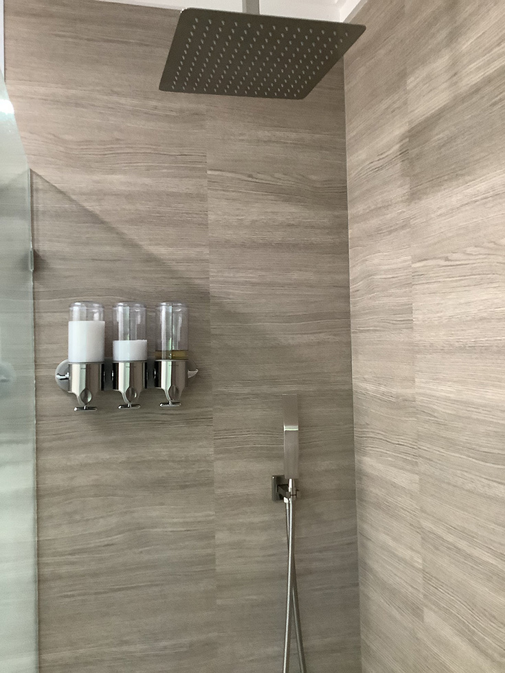 Section 1 option 2 laminate wall panels marina gray oak pattern - Innovate Building Solutions, Wall Panel Options, Bathroom Shower Renovations, Alternatives To Tile, Modern Luxury Shower