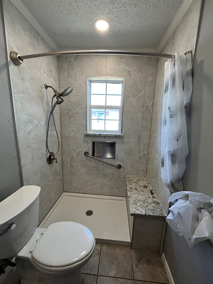 Tip 7 window in a shower white marble shower wall surrounds - Innovate Building Solutions, DIY Walk In Shower, Wall Panels And Pans, Shower Lighting, Bathroom Design Ideas