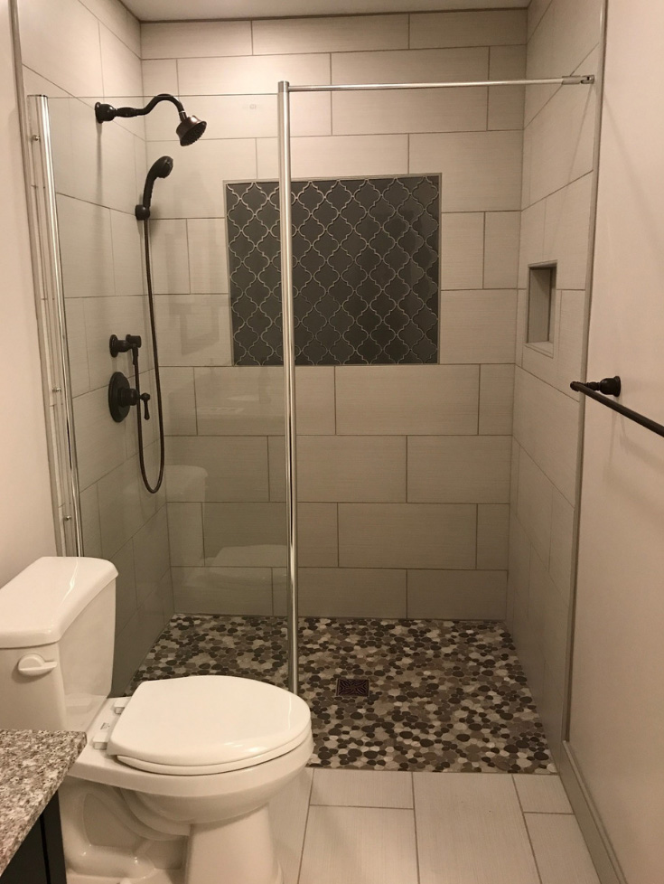 Step 2 one level shower with a tile floor - Innovate Building Solutions, Handicap Safe Shower, Accessible Shower Ideas, Custom Bathroom Shower, Handicap Accessible Needs