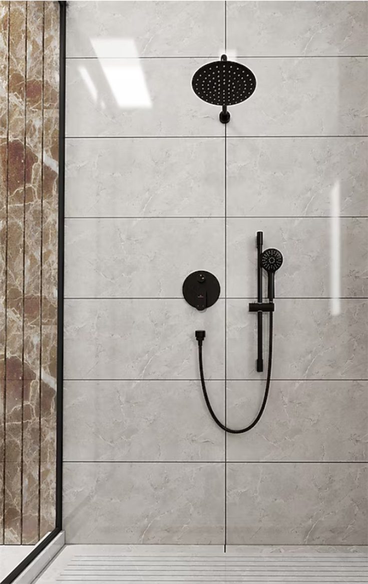 Tip 3 shower head with a diverter credit Lowes.com - Innovate Building Solutions, Bathroom Remodeling Needs, Stylish Shower Design, Bathroom Shower Accessories, Shower Wall Panels