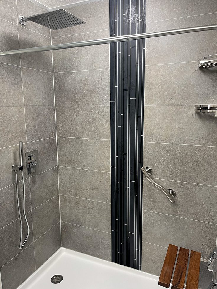 FAQ 2 tub to shower conversion with acrylic offset shower pan - Innovate Building Solutions, Cleveland Ohio Shower Remodel, Shower Walls And Pans, Bathroom Remodeling Ideas, New Custom Shower