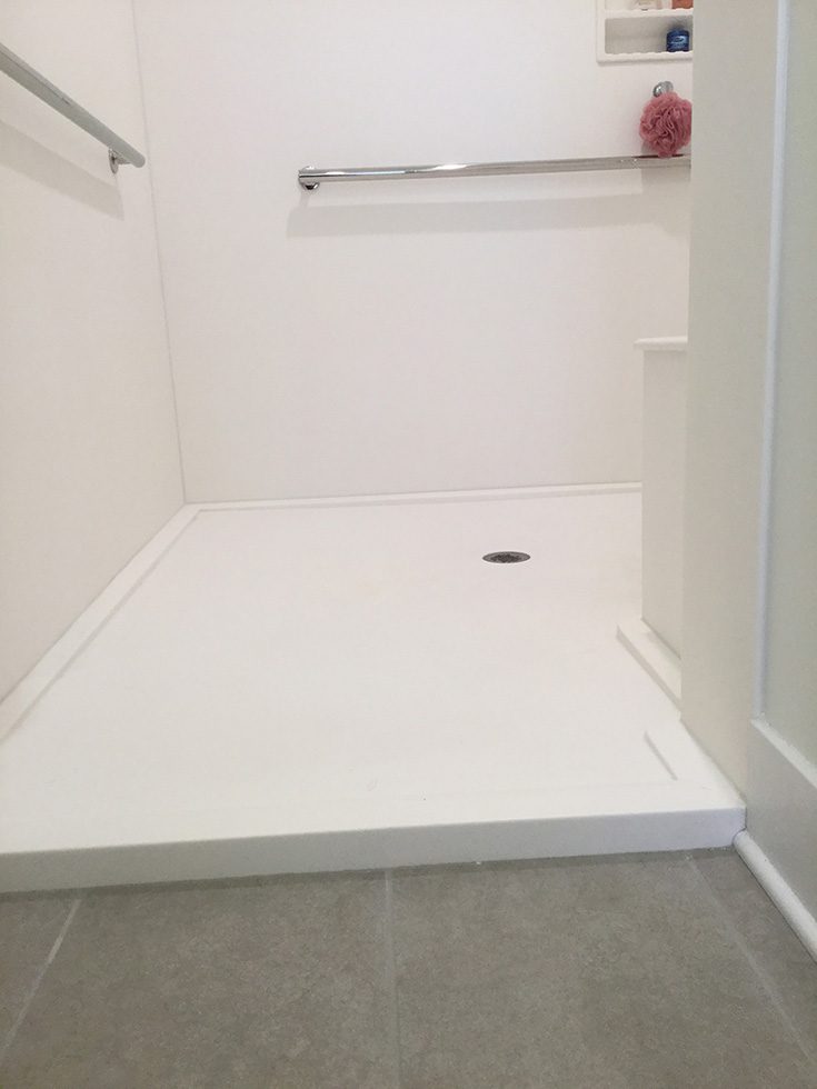 FAQ 5 custom solid surface offset shower pan - Innovate Building Solutions, Custom Shower Pan Options, Modern Bathroom Shower, DIY Bathroom Remodeling, Shower Renovation Ideas