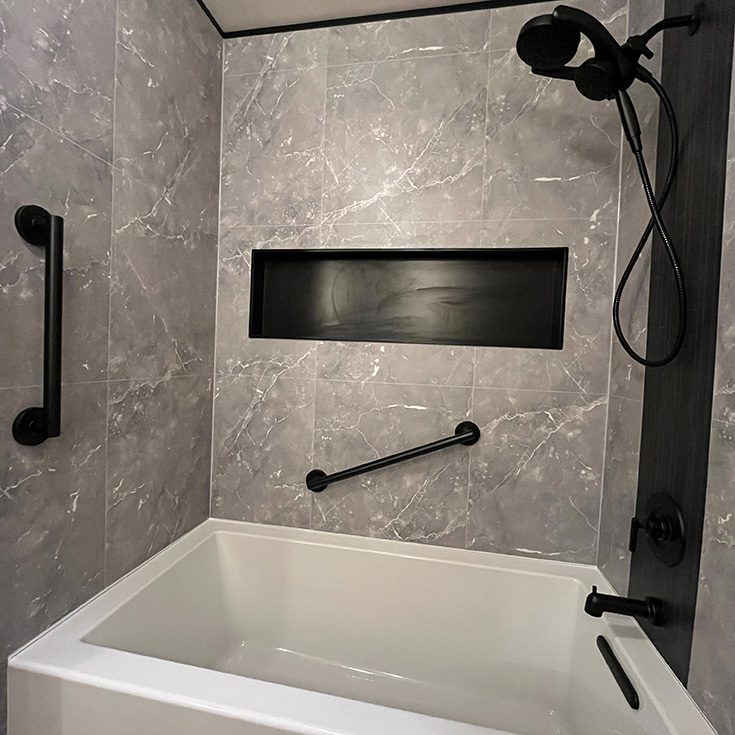 FAQ 5 priority 1 grab bar at an entrance credit Missoula Remodeling - Innovate Building Solutions, Cleveland Ohio Bathroom Remodeling, Bathroom Shower Niches, Accessible Bathroom Designs, Grab Bars and Niches