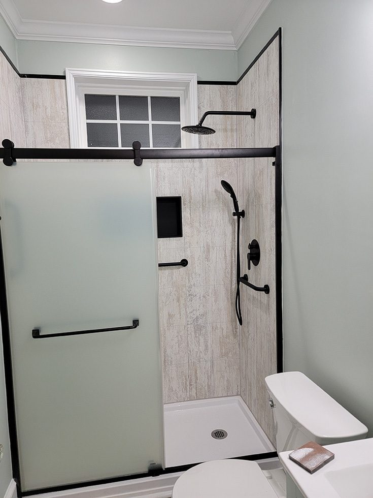 Part B number 1 laminate wall panels around a vinyl window - Innovate Building Solutions, Bathroom Shower Window Designs, Modern Bathroom Remodels, Walk In Shower Concepts, Dream Bathroom Showers