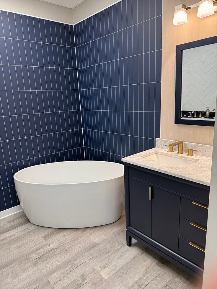 Problem 12 Smokey blue vertical subway wall panels - Innovate Building Solutions, Shower Wall Panel Options, Shower Remodeling Projects, Bathroom Shower Renovations, Custom Walk In Shower Concepts