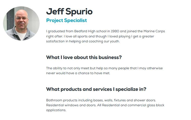 Reason 5 Jeff Spurio - Innovate Building Solutions, Bathroom Shower Products, Custom Walk In Shower, Innovate Staff, DIY Shower Products