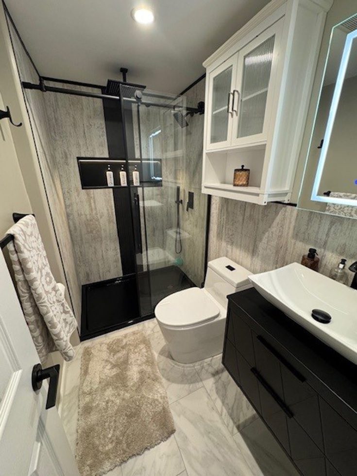 Avoid nightmare 14 matte black door complete shower replacement kit 2 - Innovate Building Solutions, Cleveland Ohio Custom Bathroom Shower, Shower Replacement Design Options, Custom Bathroom Shower Ideas, Modern Bathroom Walk In Shower