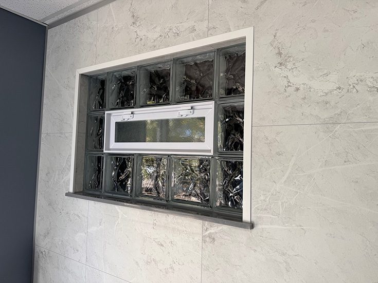 Idea 11 window trim kit laminate wall panels - Innovate Building Solutions, Bathroom Shower Remodeling Projects, Glass Block Shower Window, Custom Modern Shower Designs, Luxury Bathroom Showers