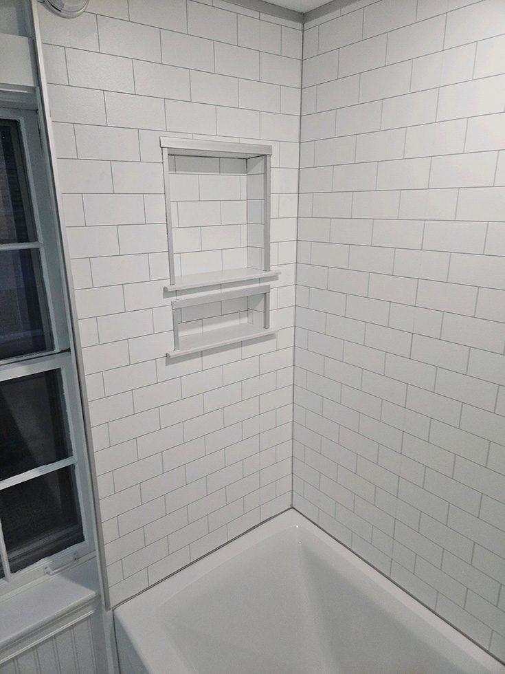 Idea 4 wall panels inside a recessed niche - Innovate Building Solutions, Shower Wall Panel Products, Walk In Shower Accessories, Custom Bathroom Shower Concepts, Modern Bathroom Shower Needs