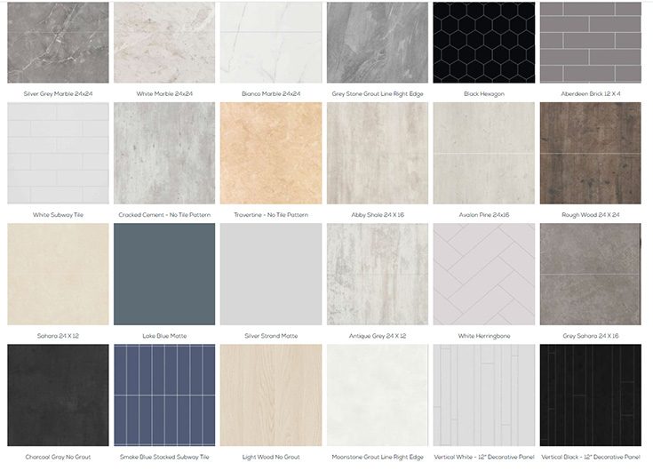 Reason 3 Fibo in stock patterns through Innovate Building Solutions - Innovate Building Solutions, Cleveland Ohio Bathroom Shower Products, Custom Walk In Shower Concepts, Shower Wall Panel Options, Bathroom Walk In Showers