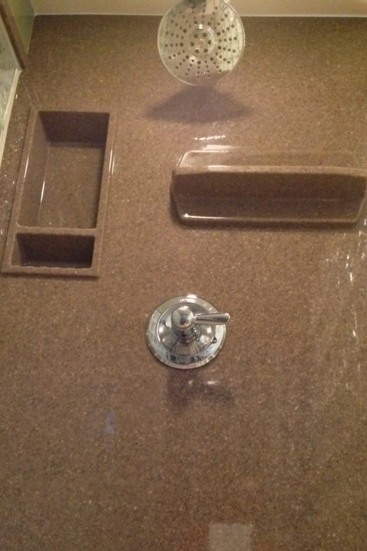Avoid 7 solid surface niche same color as shower surround panels - Innovate Building Solutions, Cleveland Ohio Shower Storages, Bathroom Storage Options, Shower Niche Options, Custom Bathroom Shower Designs