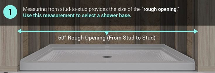 FAQ 3 how to measure stud to stud for a shower pan credit www.dreamline.com - Innovate Building Solutions, Custom Shower Remodeling, Modern Home Bathroom Ideas, Luxury Bathroom Shower, Shower Renovation Product Options