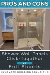 Opening Image - Pros and Cons of Click Together Shower Wall Panels vs. Full Sheets - Innovate Building Solutions, Custom Bathroom Showers, Shower Remodeling Products, Beautiful Walk In Showers, Bathroom Shower Concepts