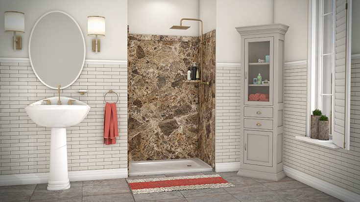 Section 2 con 3 digitally printed PVC shower wall panels - Innovate Building Solutions, Cleveland Ohio Shower Designs, 3D Shower Designs, Custom Bathroom Showers, Modern Luxury Bathrooms