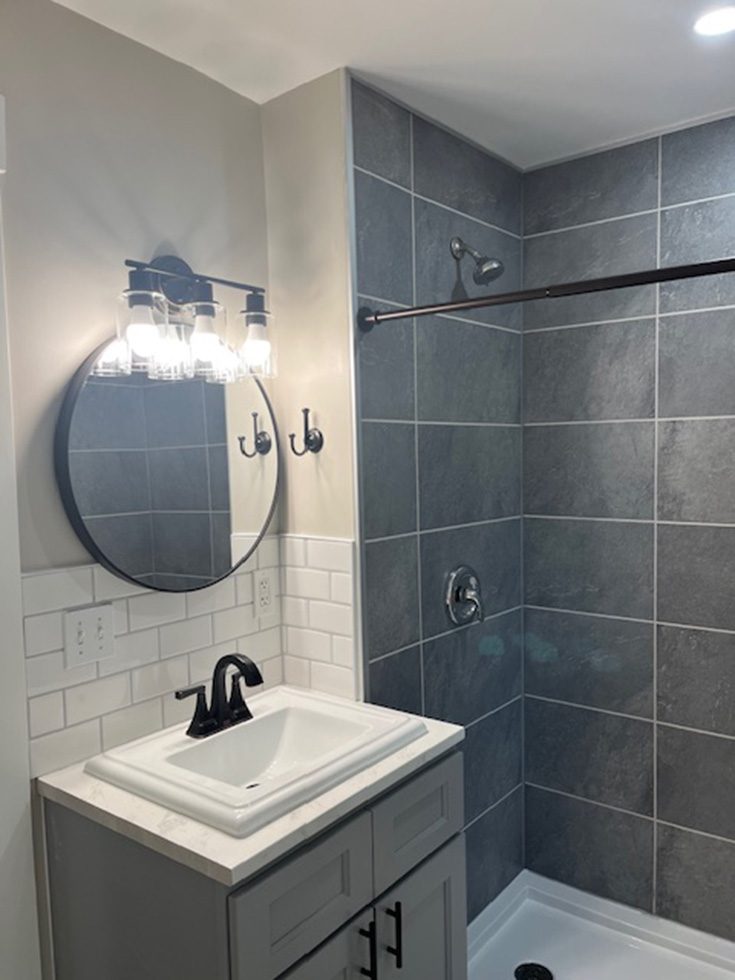 Idea 1 tub to shower conversion credit BEC Properties - Innovate Building Solutions, Cleveland Ohio Bathroom Showers, Accessible Shower Design, Safer Custom Showers, Luxury Bathroom Showers