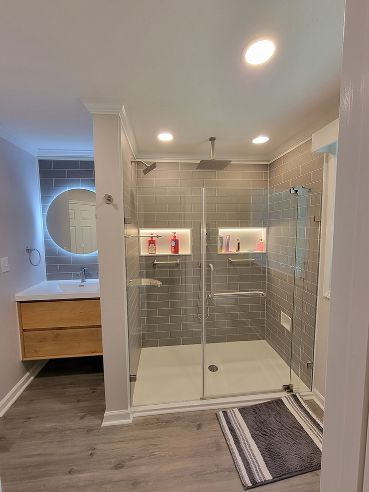 Mistake 13 better quality thicker grout free aberdeen brick shower wall panels - Innovate Building Solutions, Cleveland Ohio Custom Showers, Luxury Home Showers, Modern Walk In Showers, DIY Bathroom Showers