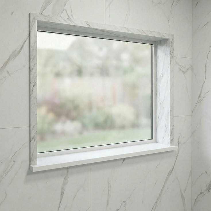 Tip 8 Rigid PVC window Trim Kit - Shower Surround for more light - Innovate Building Solutions, DIY Custom Bathroom Showers, Shower Window Remodeling, DIY Bathroom Showers, Shower Wall Panel Options